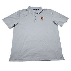 Harvard University Cutter And Buck Gray Short Sleeve Polo Shirt Men’s Size Large